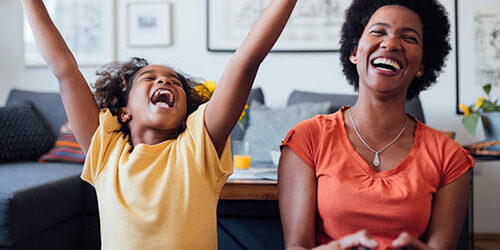 Mother and Daughter Playing